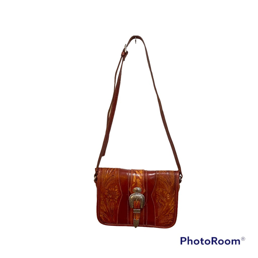 American West Tooled Leather Shoulder Bag